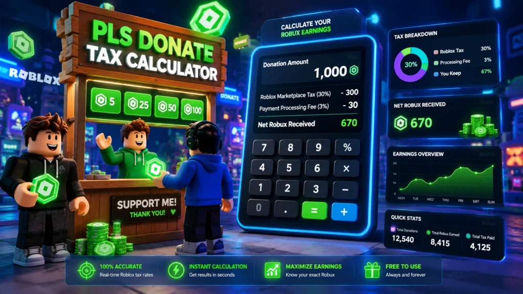 Pls Donate Tax Calculator